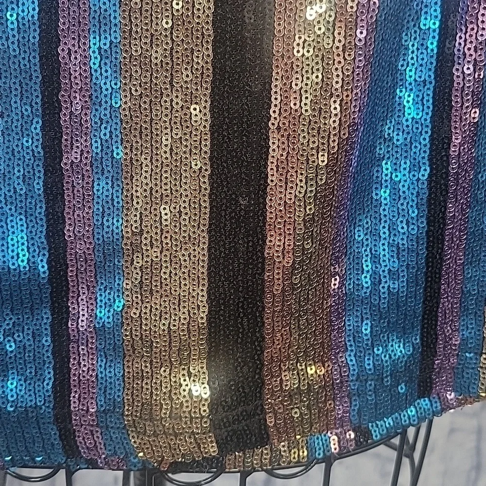 *BLUSH Multicolored Sequined Mini Skirt Small‎
